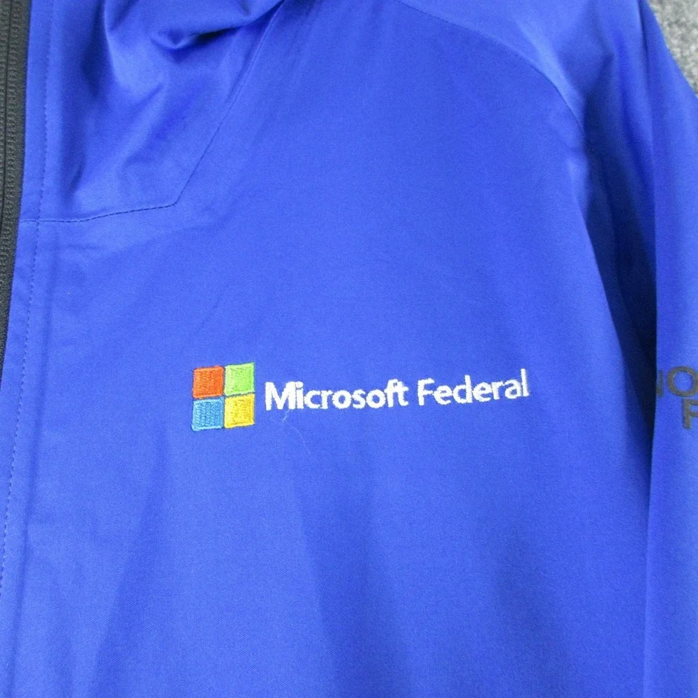The North Face Jacket Mens M Blue DryVent‎ Hooded Microsoft Federal Windbreaker